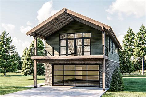 Plan 62847DJ 2 Bed Modern Rustic Garage Apartment With Vaulted