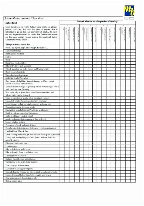 Easily record building exterior and interior, electrical equipment, plumbing, roof, and other site issues with this checklist. Preventative Maintenance Plan Template Inspirational ...