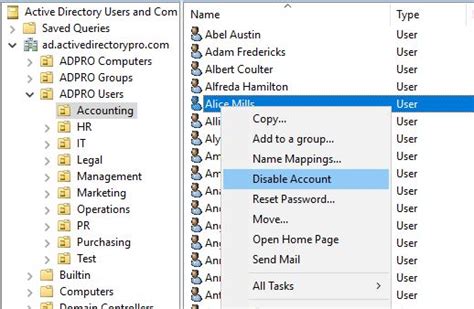 Disable Users In Active Directory