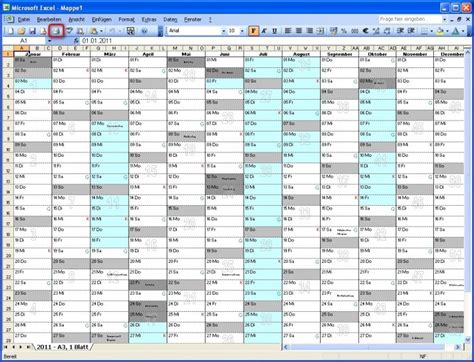 Jahreskalender Kalender Kostenlos Mit Excel Erstellen Und Ausdrucken