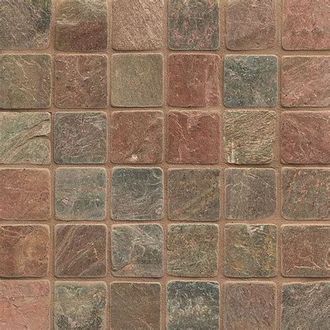 Tilecrest Slate Stone Mosaic 2 X 2 Copper Tumbled