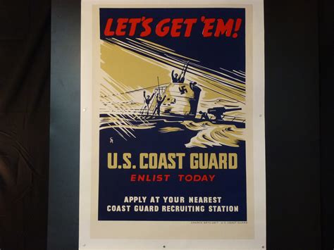Rare Original World War Ii Us Coast Guard Recruiting Poster Etsy