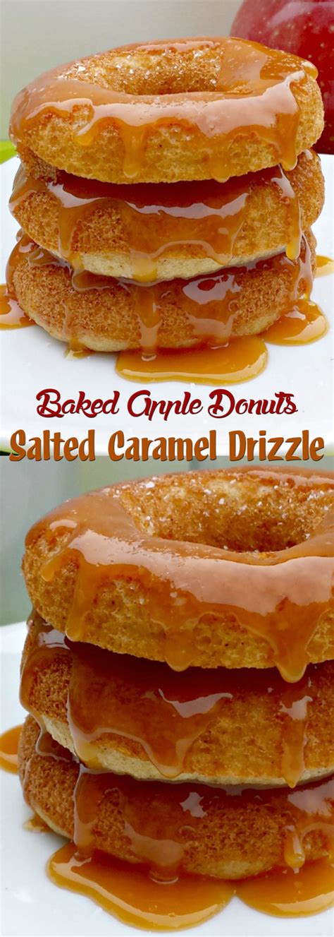 Baked Apple Donuts Salted Caramel Drizzle