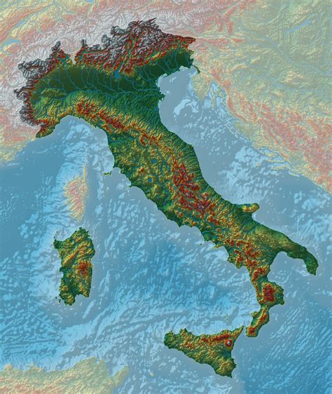 Italia (escutar (ajuda · info))), oficialmente república italiana (em italiano: Relief map of Italy 1500 × 1780 : Map_Porn