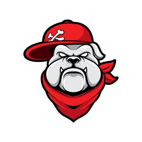 Premium Vector Logo Gangster Dog Bulldog With Hat Mascot Cartoon