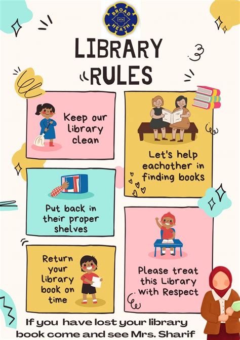 Library Rules Broad Heath Primary School