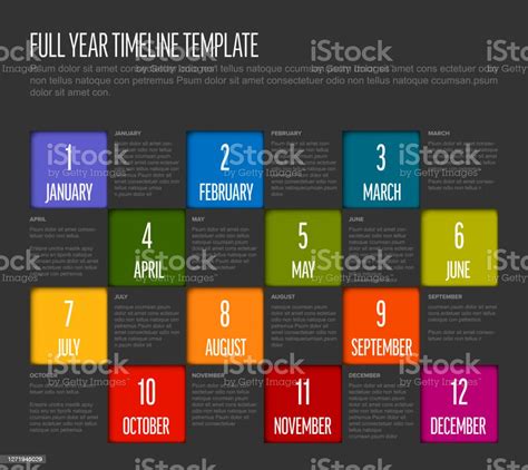 Infographic Full Year Timeline Template Stock Illustration Download