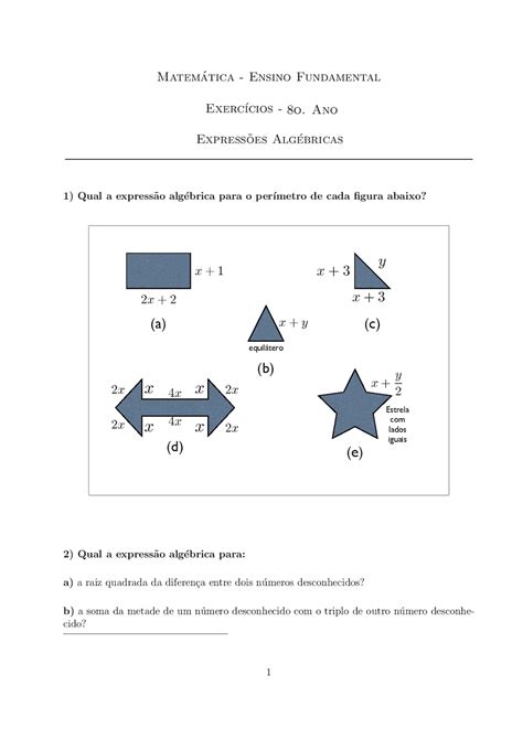 Atividade De Polinomios 8 Ano