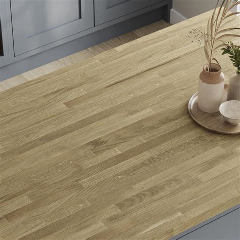 Howdens M X Mm Square Edge Oak Engineered Worktop Howdens