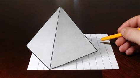 Maybe you would like to learn more about one of these? How to Draw 3D Pyramid on Line Paper Trick Art - YouTube