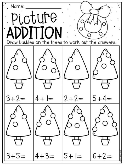 Addition Christmas Coloring Worksheets