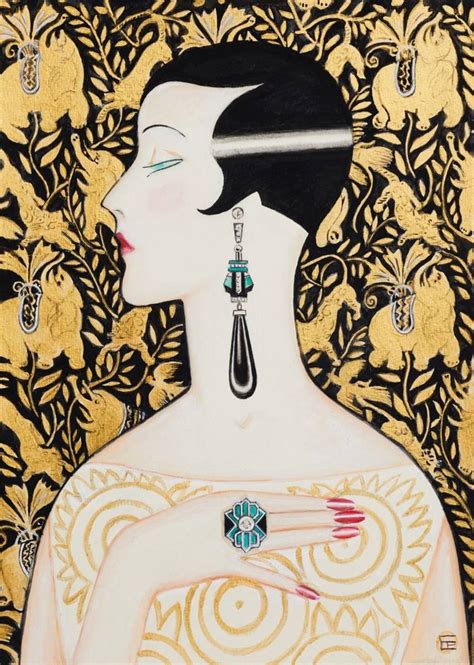 Art Deco Lady X Painting By Elvira Pyrkova Saatchi Art