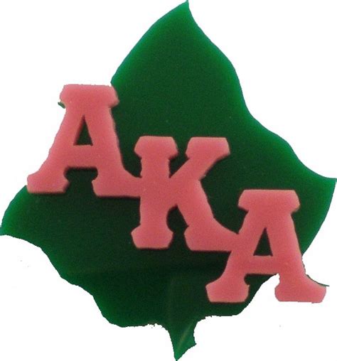 Alpha Kappa Alpha Leaf Acrylic Symbol Pin Greenpink 175