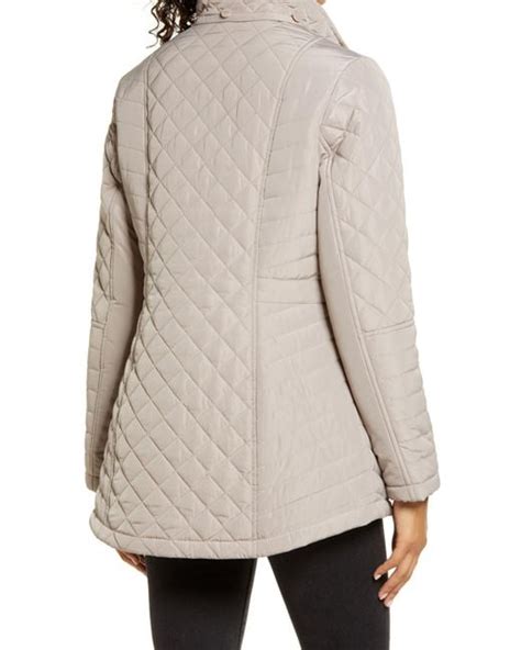 Gallery Quilted Hooded Jacket In Natural Lyst