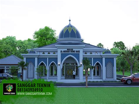 Desain Masjid Modern 16 X 16 1 Lantai Konstruksi Beton Sanggar Teknik