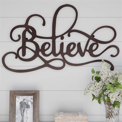 Metal Cutout Believe Decorative Wall Sign 3d Word Art Home Accent