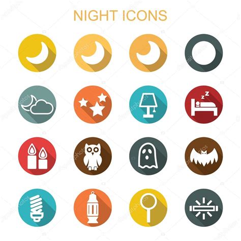 Iconos De Sombra De La Noche — Vector De Stock © Tulpahn 62647765