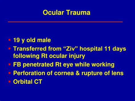 Ppt Ocular Trauma A Clinical Presentation Powerpoint Presentation