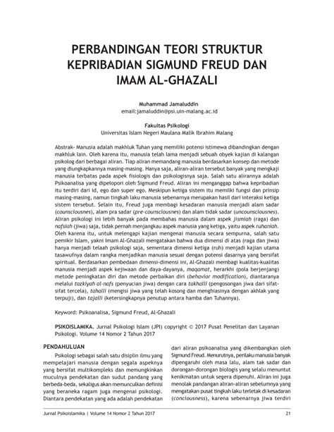 Jurnal Teori Psikoanalisis Sigmund Freud Pdf