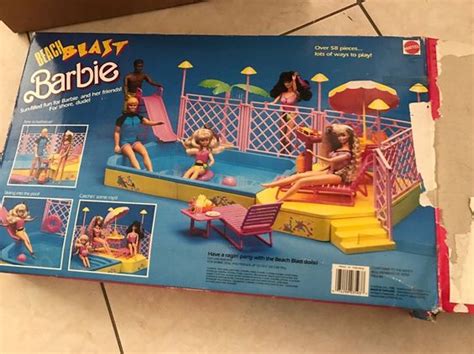 Back 1989 Beach Blast Barbie Pool And Patio Playset 3593 Over 58 Play Pieces The Hot Spot