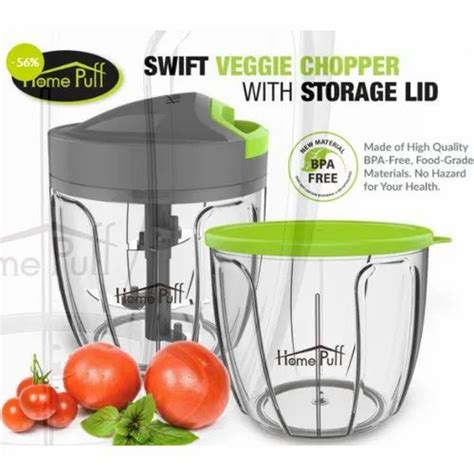 5 Blades Vegetable Chopper Cutter With Lid 900ml For Kitchen At Rs
