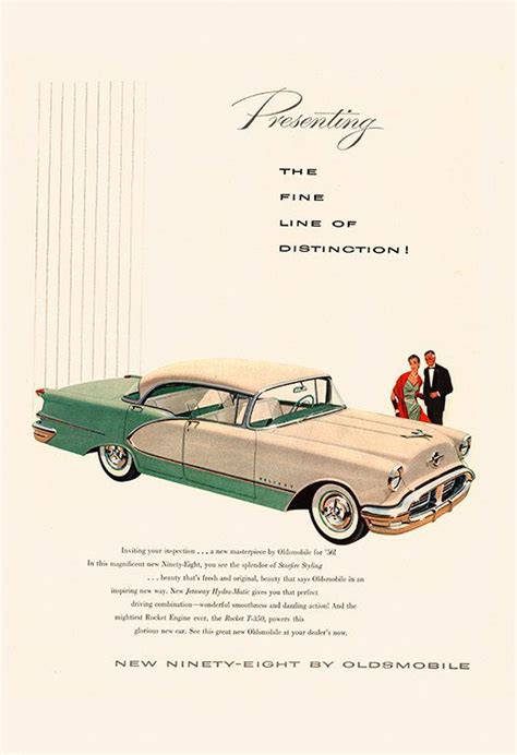 Vintage Oldsmobile Car Ad Retro Car Ad By Encoreprintsociety American