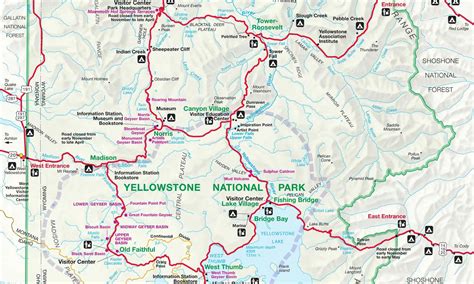 Printable Yellowstone Park Map Grand Teton Yellowstone National Parks