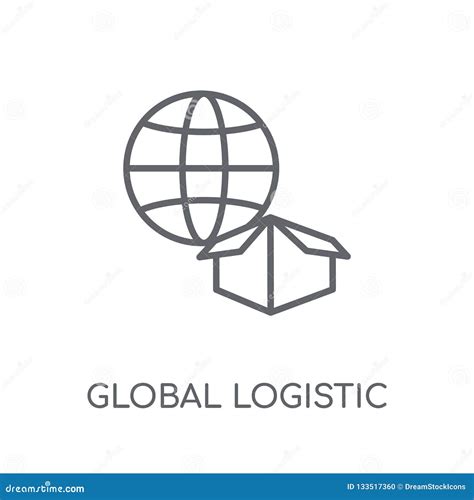 Global Logistic Linear Icon Modern Outline Global Logistic Logo Stock