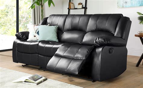 Black Leather 3 Seater The Arched Arms Look Great On This Sofa Suite