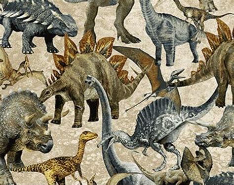 Dinosaur Fabric Overall Dinosaurs By Northcott Prehistoric World Stonehenge Collection Fabric