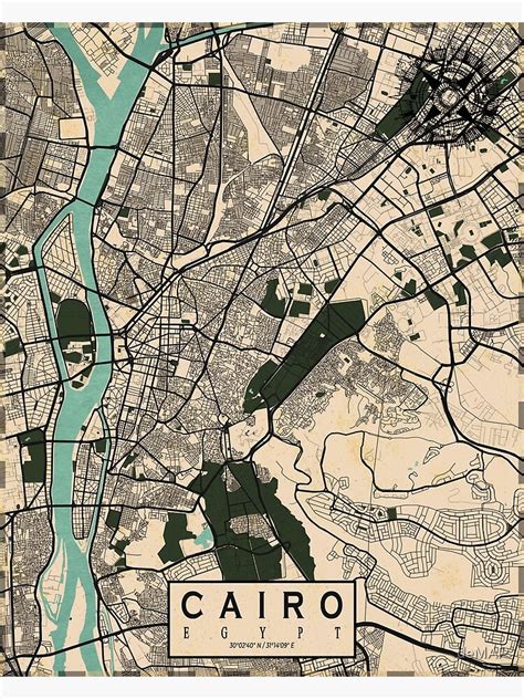 Cairo City Map Of Egypt Vintage Poster By Demap Redbubble Cairo