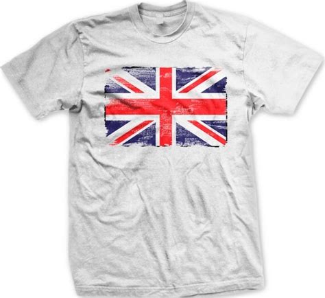 Vintage Great Britain Flag Mens T Shirt Faded Distressed