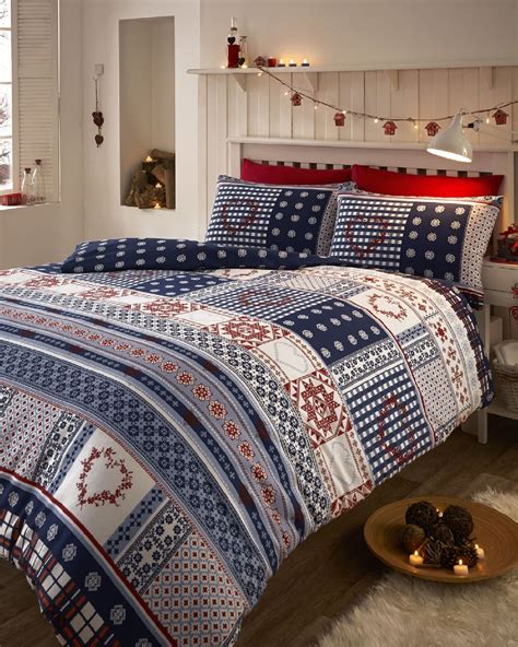 Nordic Fair Isle Scandinavian Winter Duvet Quilt Cover Bedding Set Ebay