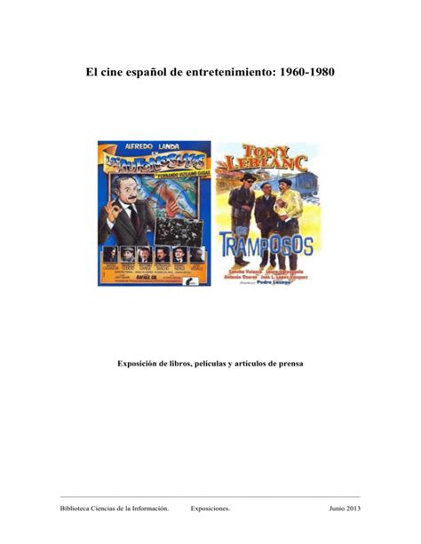 El Cine Español De Entretenimiento 1960 1980