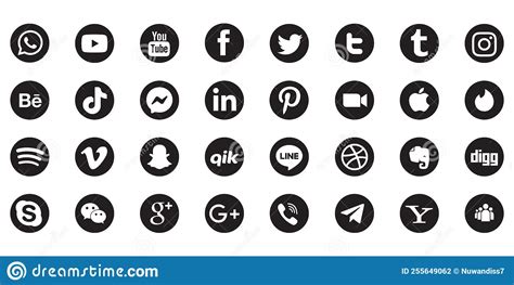 Facebook Instagram Youtube And Most Popular Web And App Icons Editorial