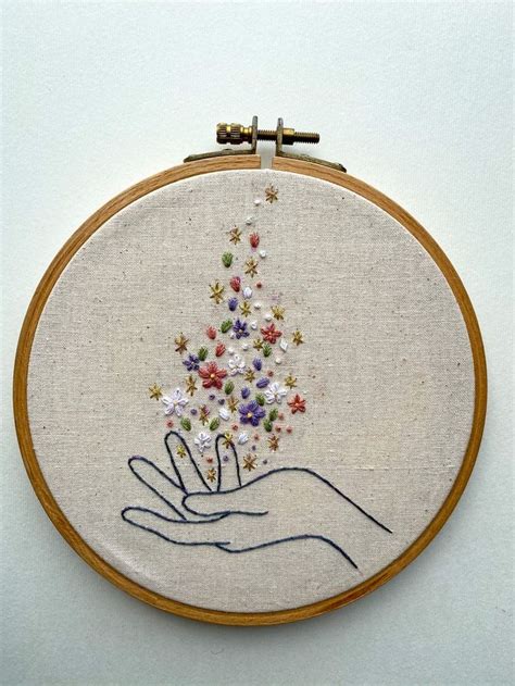 Embroidery PDF Pattern Wildflower Witch Embroidery Beginner Hand