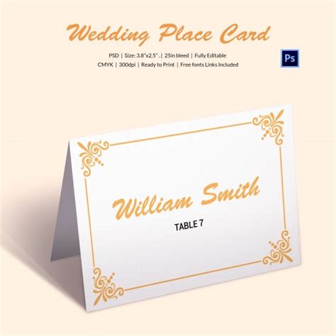 Print your place cards with the the corresponding number of guests that are expected to attend. Wedding Place Card Template Free Word
