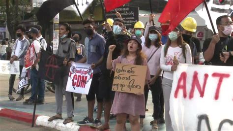 Myanmar Protesters Fill Streets Of Yangon As Demonstrations Against Military Coup Continue