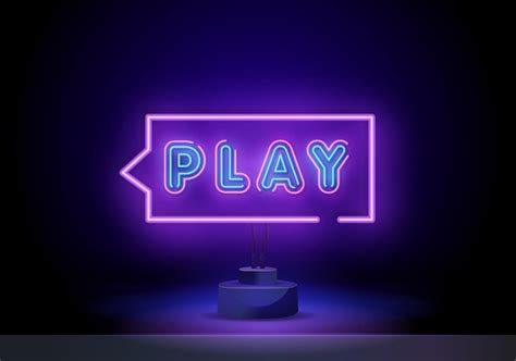 Premium Vector Vector Realistic Isolated Neon Sign Of Play Logo For