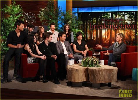 These are some of the guests on the ellen degeneres show daily.pp. Twilight Cast: 'Breaking Dawn' on Ellen!: Photo 2601109 | Ashley Greene, Kellan Lutz, Kristen ...
