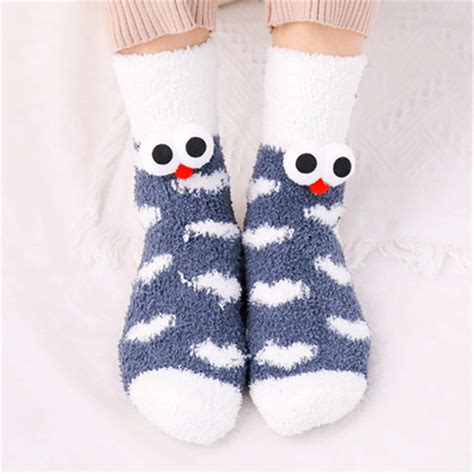Funny Big Eyes Socks Cute Socks Interesting Socks Fuzzy Etsy