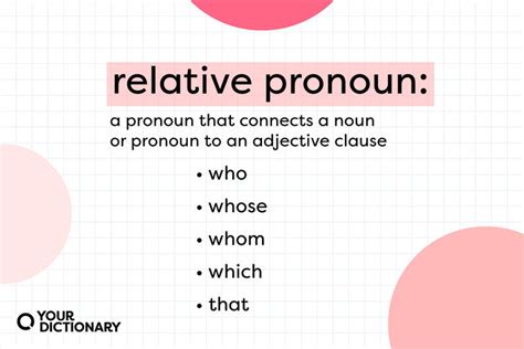 What Is A Relative Pronoun Usage Guide And Examples YourDictionary