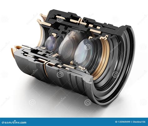 3d Structure Of A Professional Lens 3d Illustration Stock Illustration