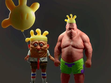 Humanoid 3d Cartoon Adaptations Spongebob And Patrick