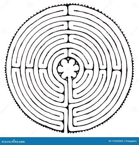 Labyrinth Layout Van Chartres Labyrinth Stock Illustratie