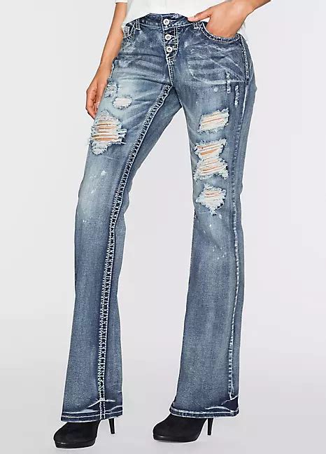 Ripped Bootcut Jeans By Rainbow Bonprix