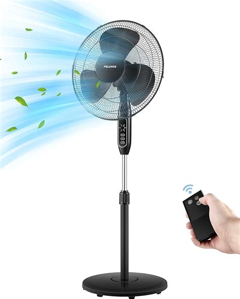 Pelonis 16 Pedestal Remote Control Oscillating Stand Up Fan 7 Hour