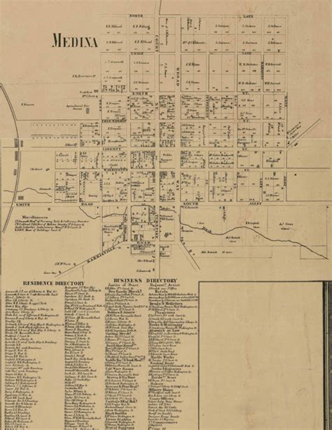 Medina County Ohio 1857 Old Wall Map Reprint With Homeowner Etsy