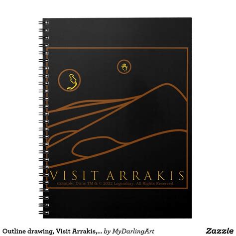 Outline Drawing Visit Arrakis Dune Movie Notebook In