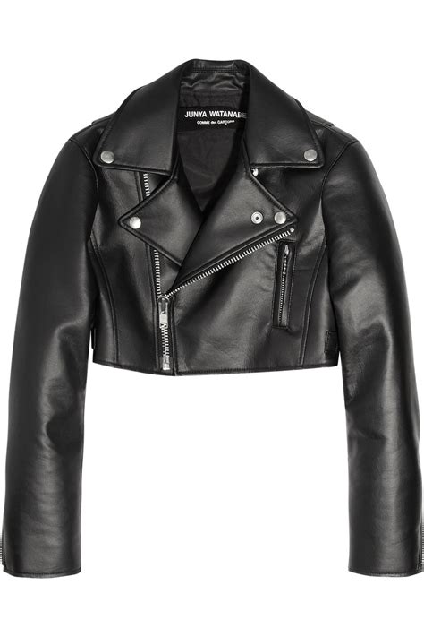 Lyst Junya Watanabe Cropped Faux Leather Biker Jacket In Black